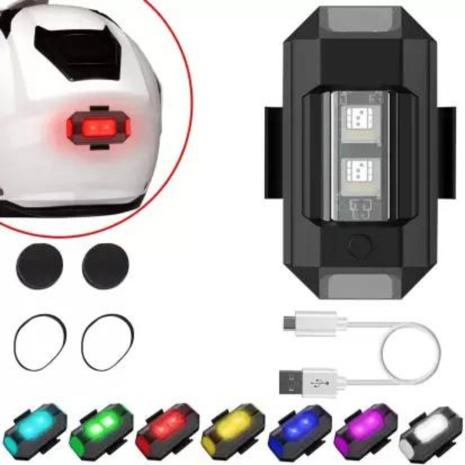 aqrin USB rechargeable drone & helmet break light front rear light with multicolor LED Front Rear Light Combo