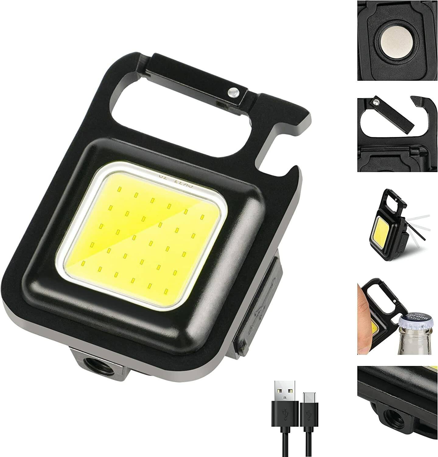 ASTOUND Mini Flashlight Rechargeable Glare COB Keychain Light-1pc LED Front Light