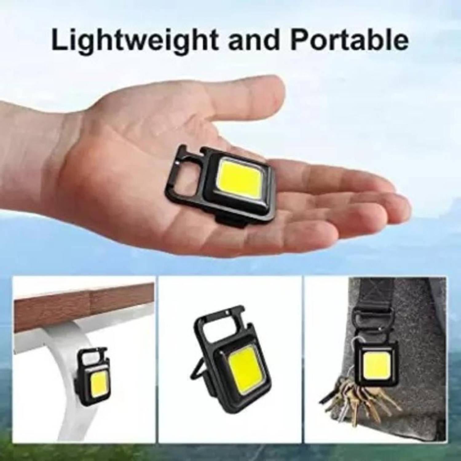 BSVR New LED Keychain Flashlight 142 Rechargeable 4 Light Modes With Bottle Opener Key Chain