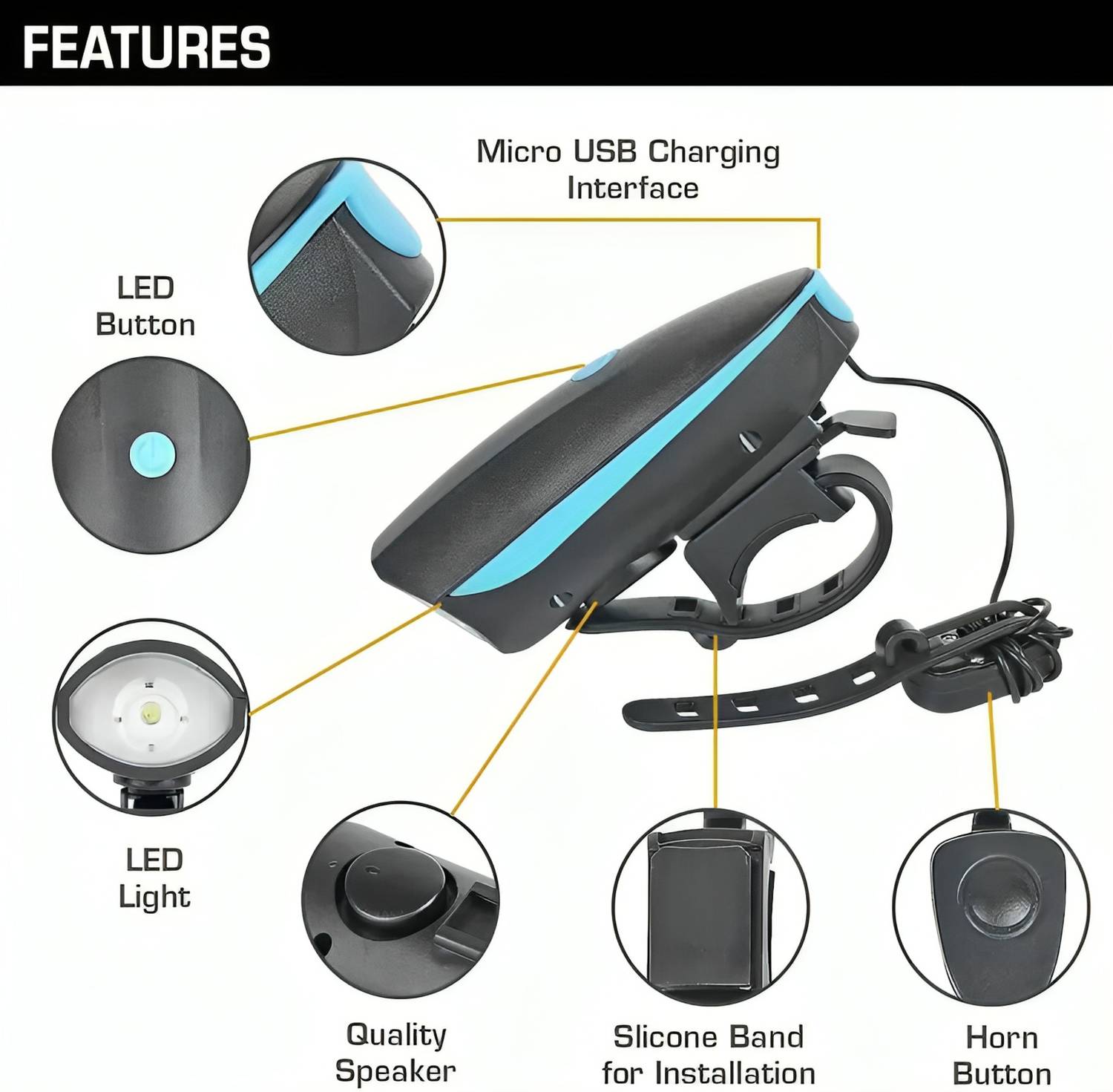 Blackbell Bicycle LED Front Rear Light Combo - Image 2