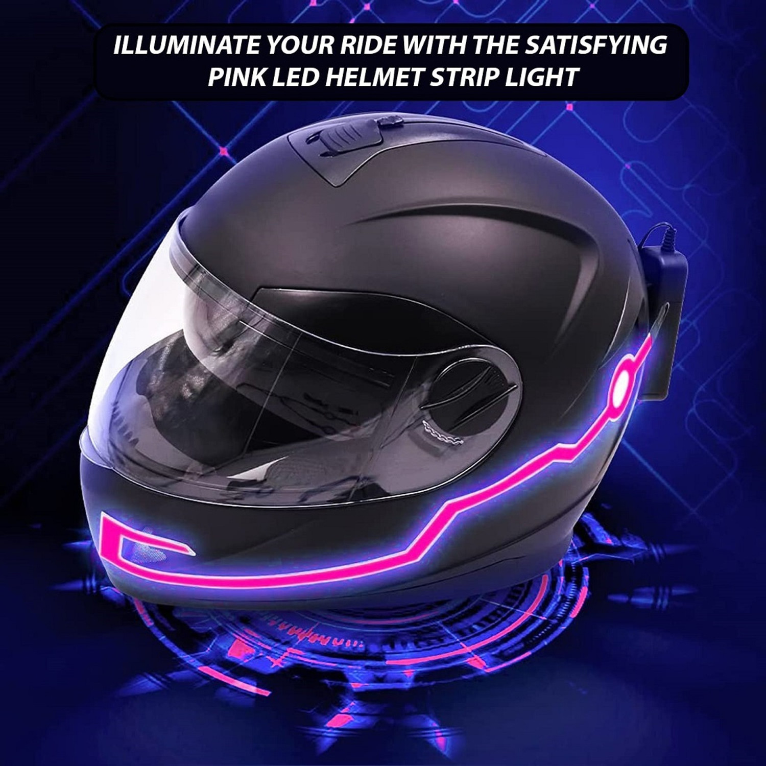 Image of ALLEXTREME LED Helmet Light Strip with Flashing Night Bike Motorcycle Riding Signal Sticker LED Helmet Strip Light