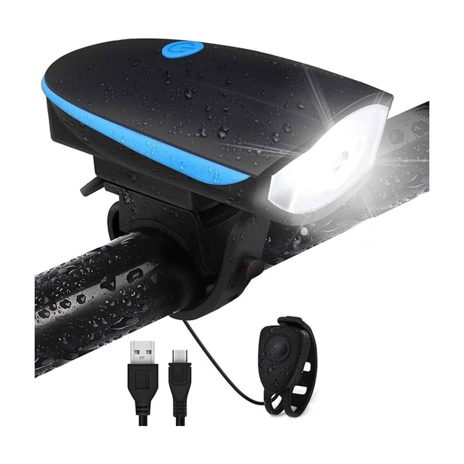 BLACKBELL Ultra Bright Light with Horn 140 Db, Bicycle Front Headlight ,USB Rechargeable LED Front Light