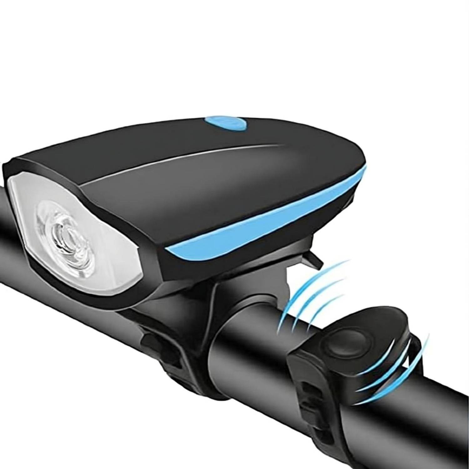 BLACKBELL USB Rechargeable Bicycle Light 140 Db Horn with 300 Lumens Light 3 Modes (Blue) LED Front Light
