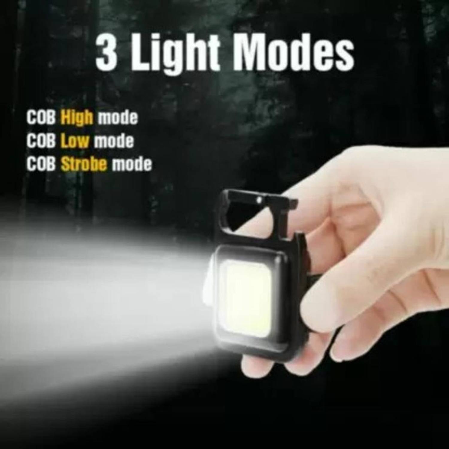 BSVR New LED Keychain Flashlight 208 Rechargeable 3 Lighting Modes With Bottle Opener 6 hrs Torch Emergency Light