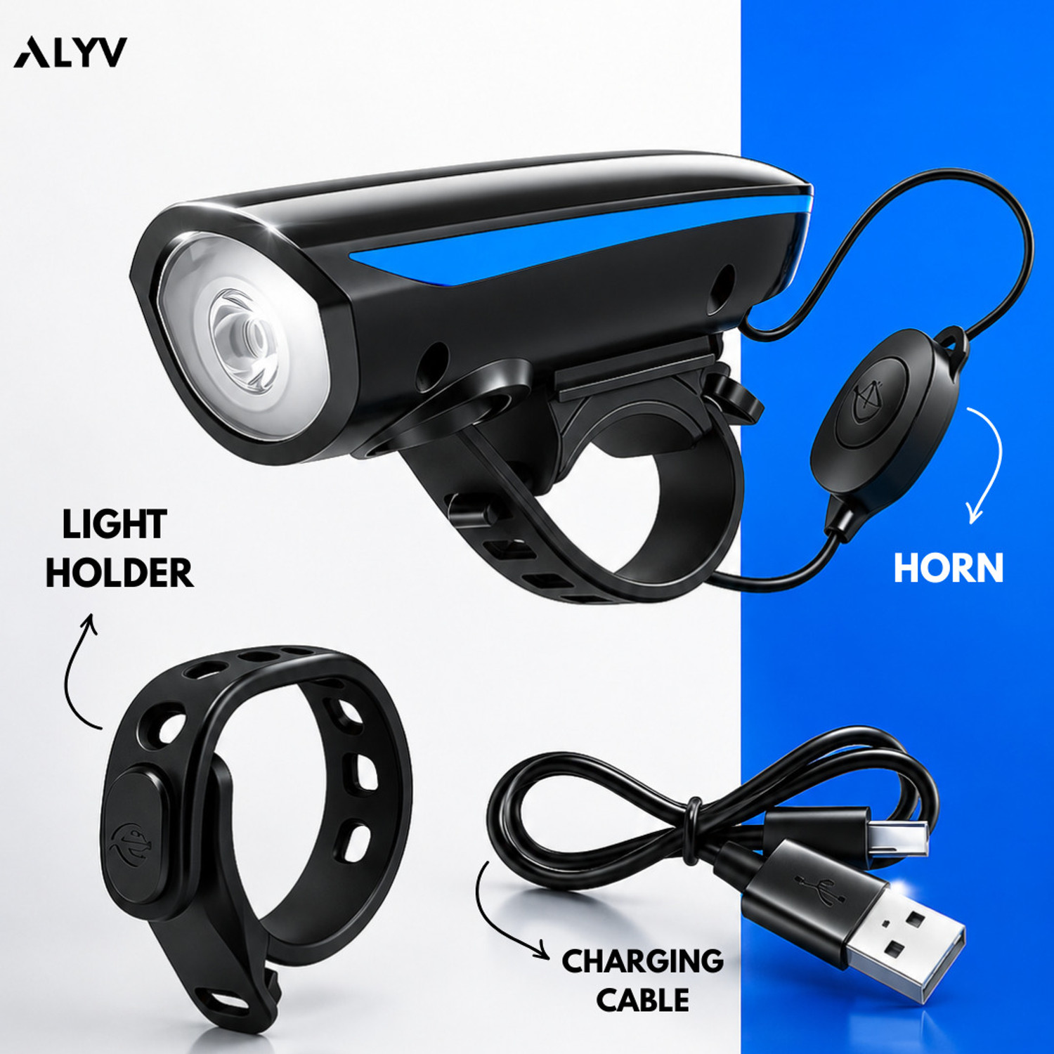 Image of alyv ALYV Cycle Light & Horn LED Front Light