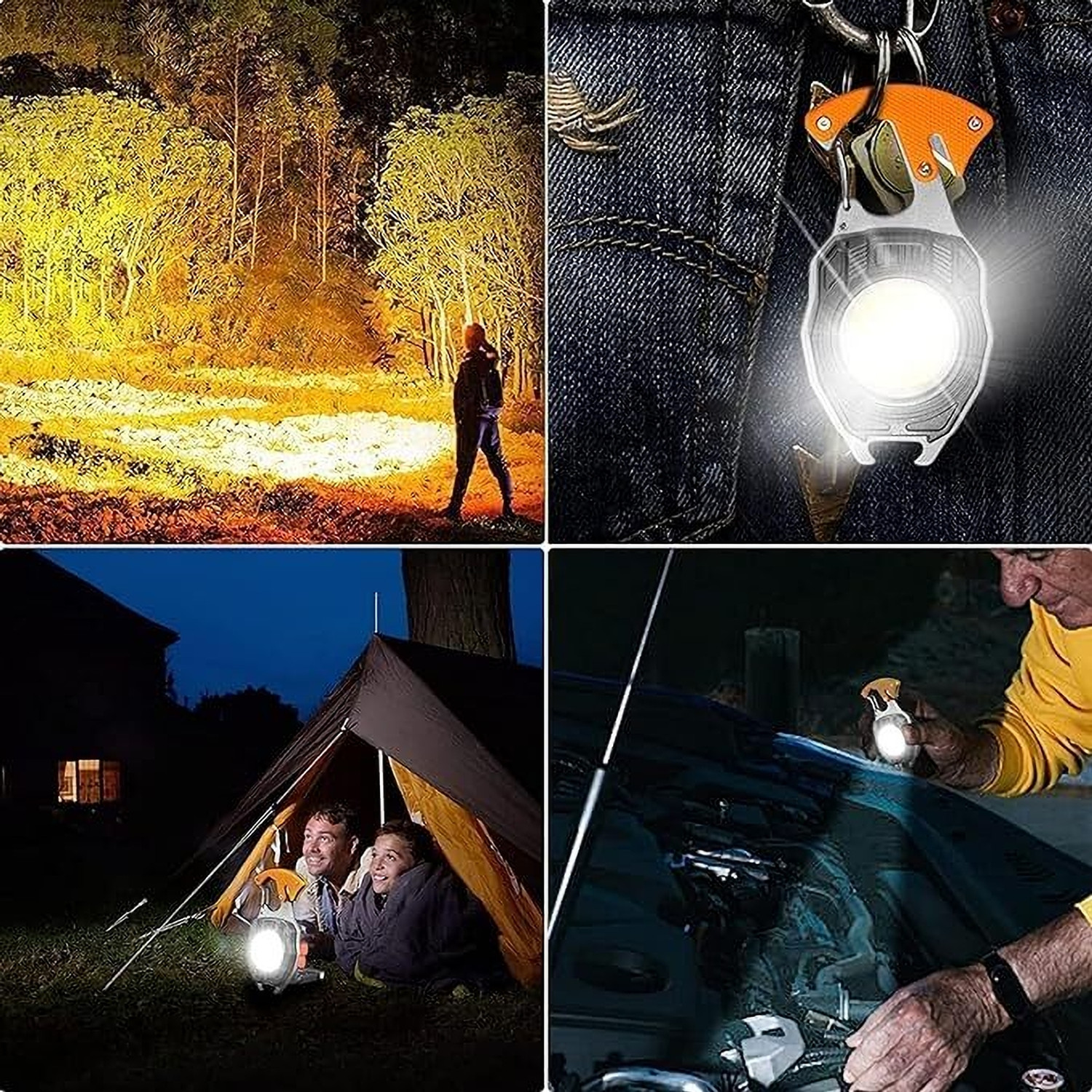 Image of HVG TRADERS NEW Multifunctional Keychain Flashlights, LED Rechargeable Flashlights LED Spot Light (Black)