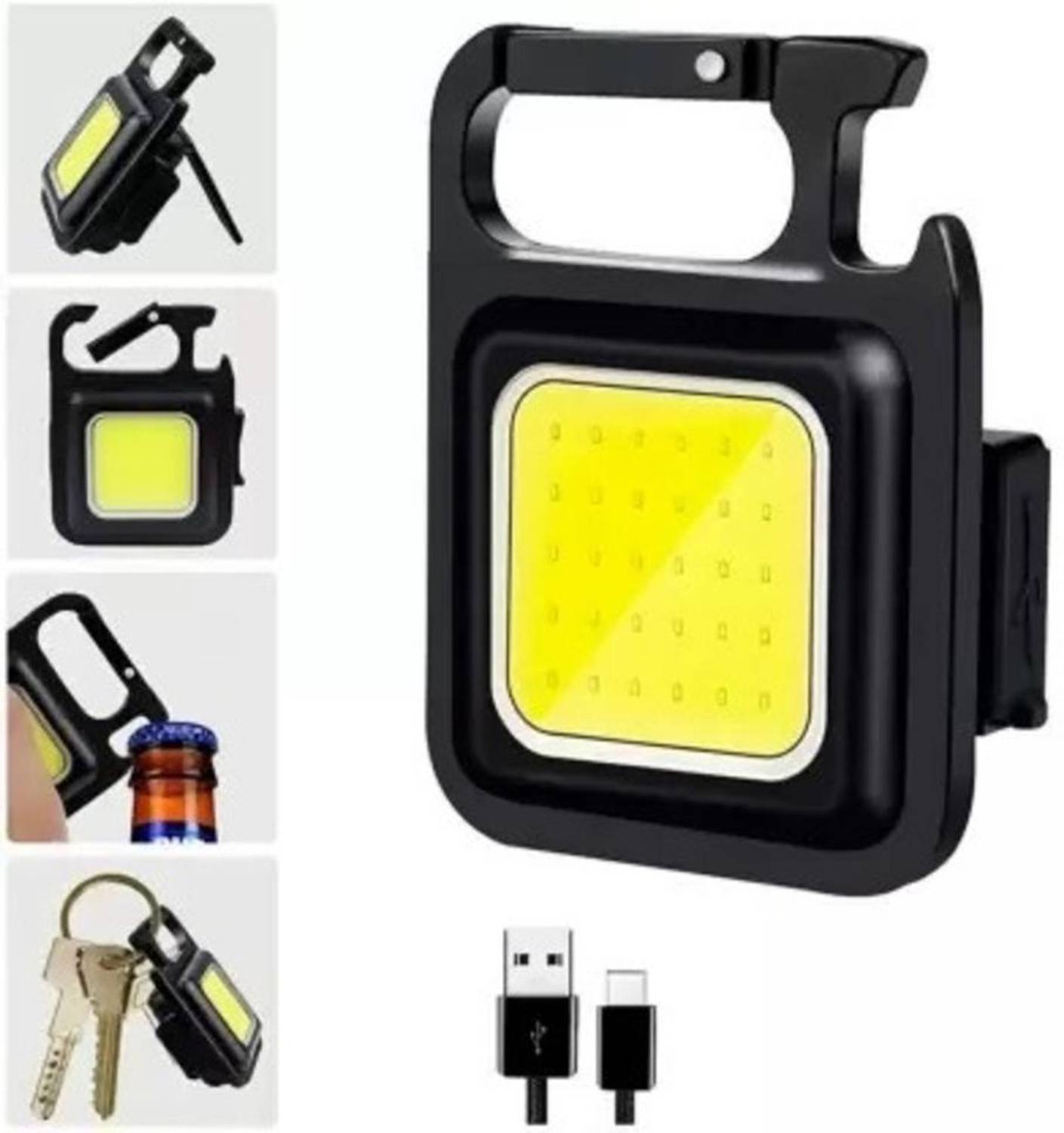 BSVR New LED Keychain Flashlight 174 Rechargeable 4 Light Modes With Bottle Opener Key Chain