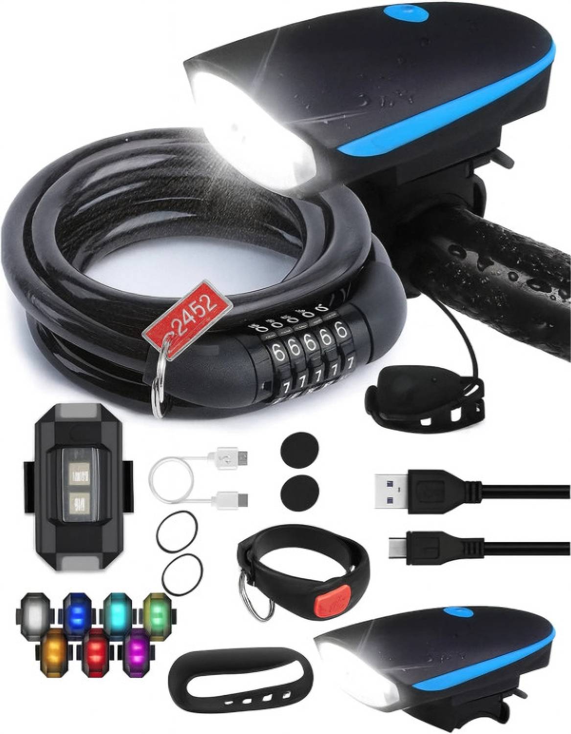 XAIPRO Premium Cycle Light Combo with Horn - Image 1
