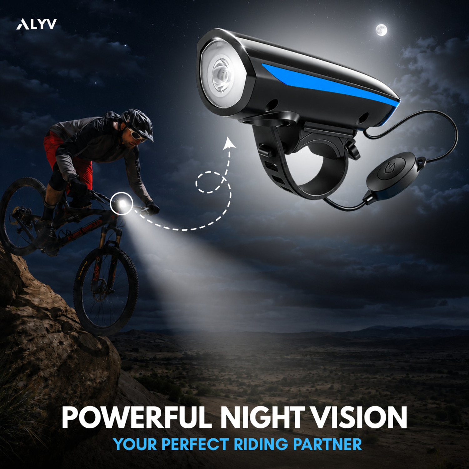 Image of alyv ALYV Cycle Light & Horn LED Front Light