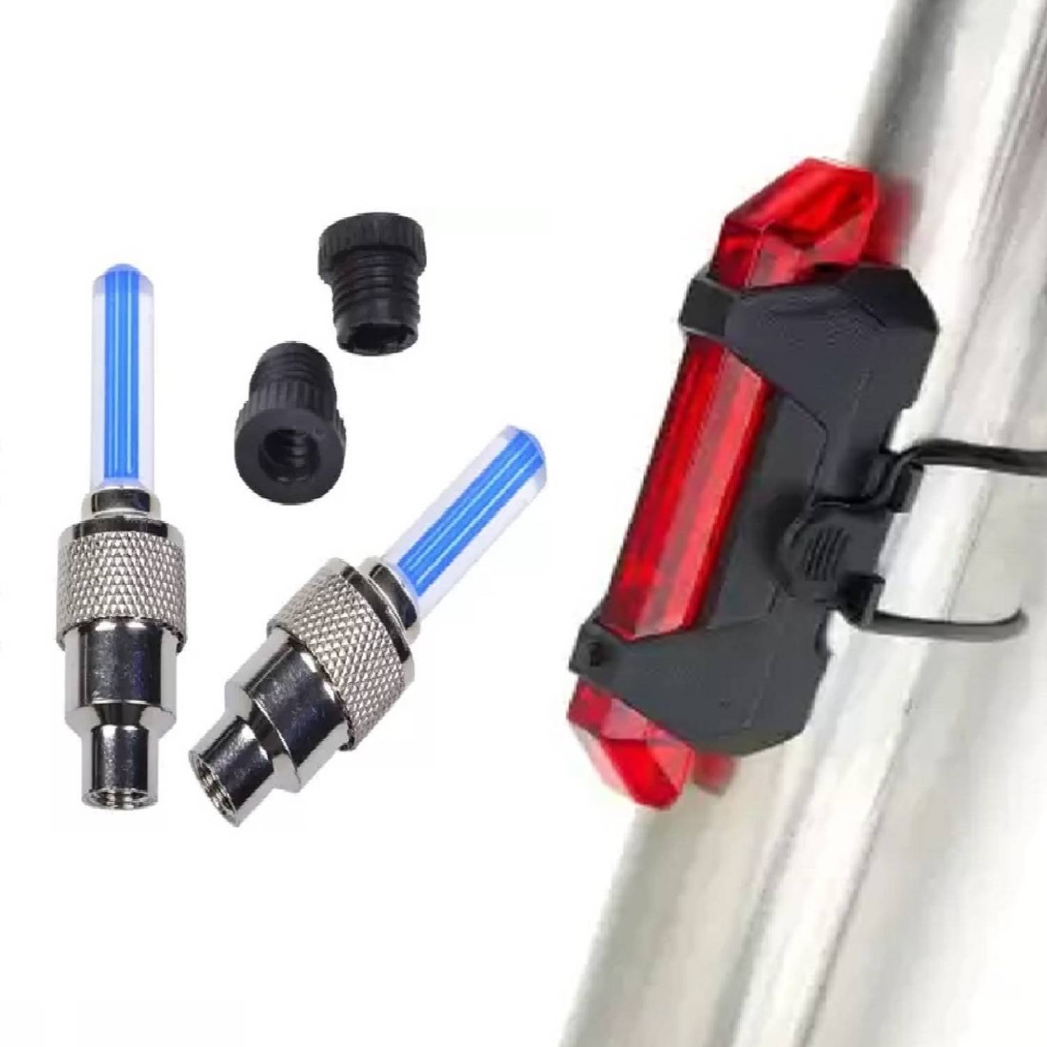 Akp Bicycle Back Tail Light LED Rear Break Light and Cycle Valve Light (Multicolor) LED Rear Break Light