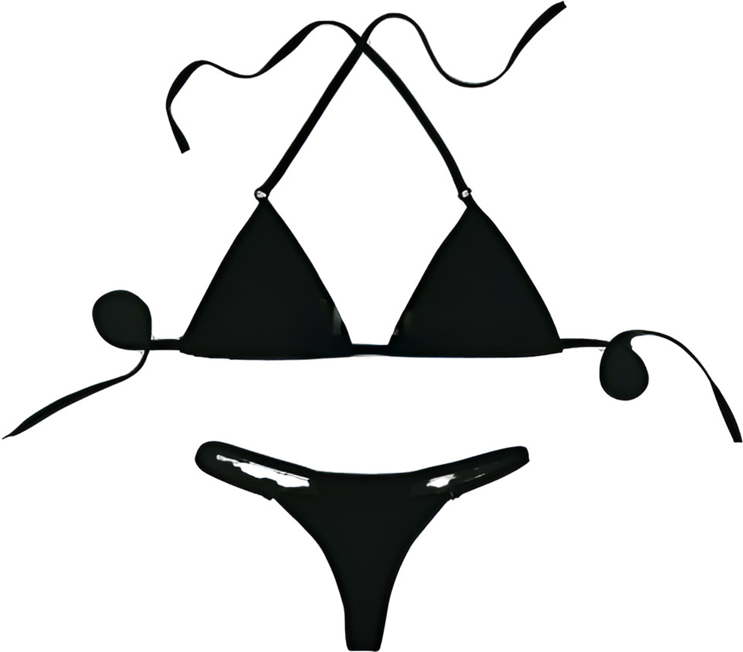 Image of HUKMAN Bra & Panty Set Self Design Black Lingerie Set