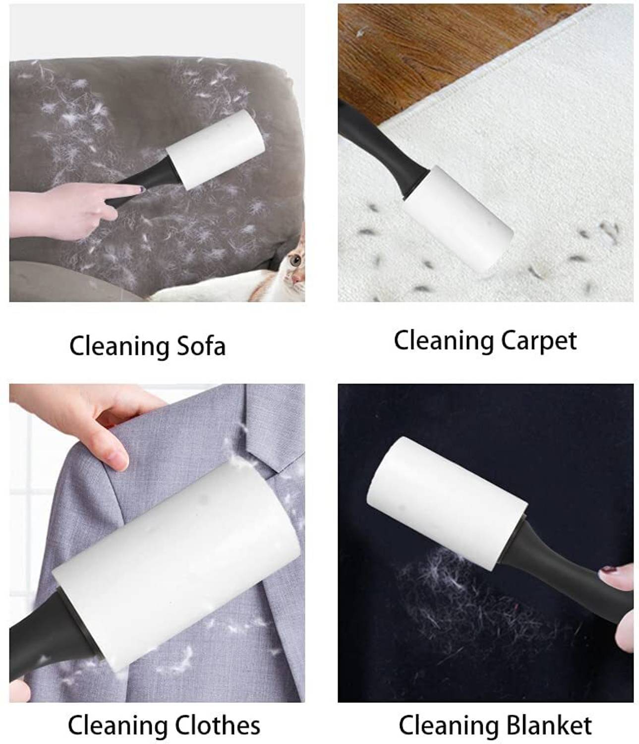 Q one store Lint Roller Set with 1 Handle & 5 Refills - Image 4