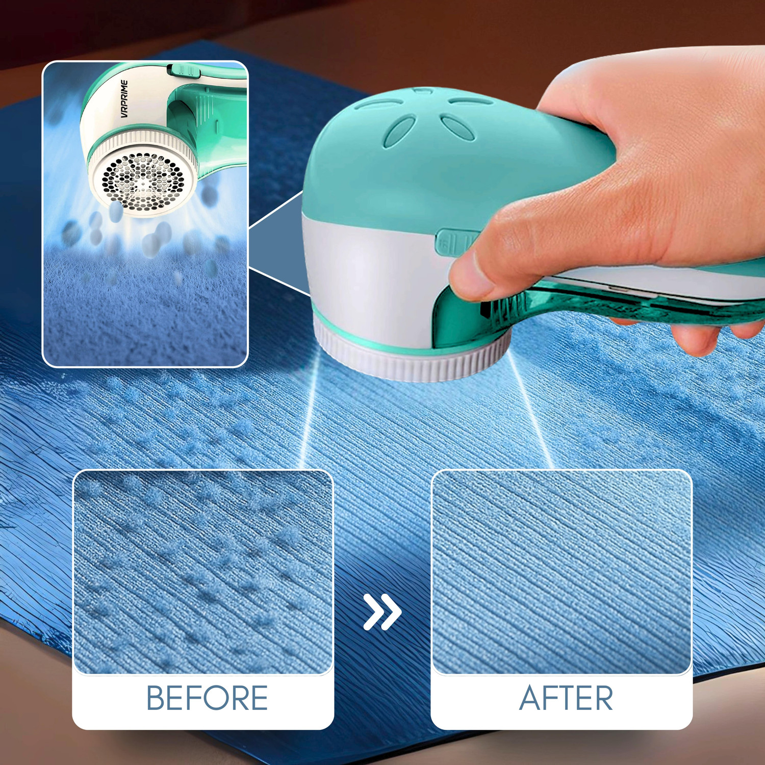 Image of VRPRIME Lint Remover for Clothes, Sweaters, Fabrics, Sofa & Car Seats | Multi-Surface Lint Roller