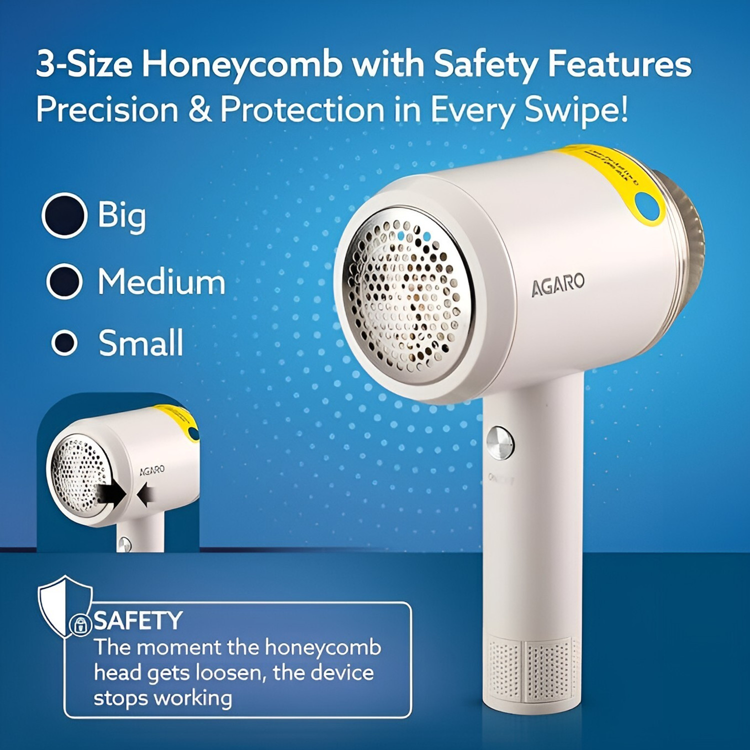 Image of AGARO LR2001 Multi-Functional Electric Fabric Shaver, Rechargeable, Portable Lint Roller