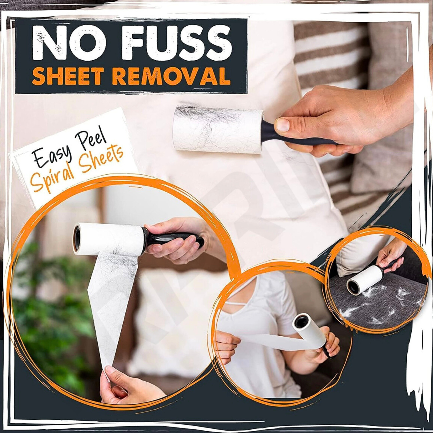 Image of VRPRIME 180 Sheets Lint Roller Remover for Clothes Reusable Sticky Easy-Tear Sheet Lint Roller