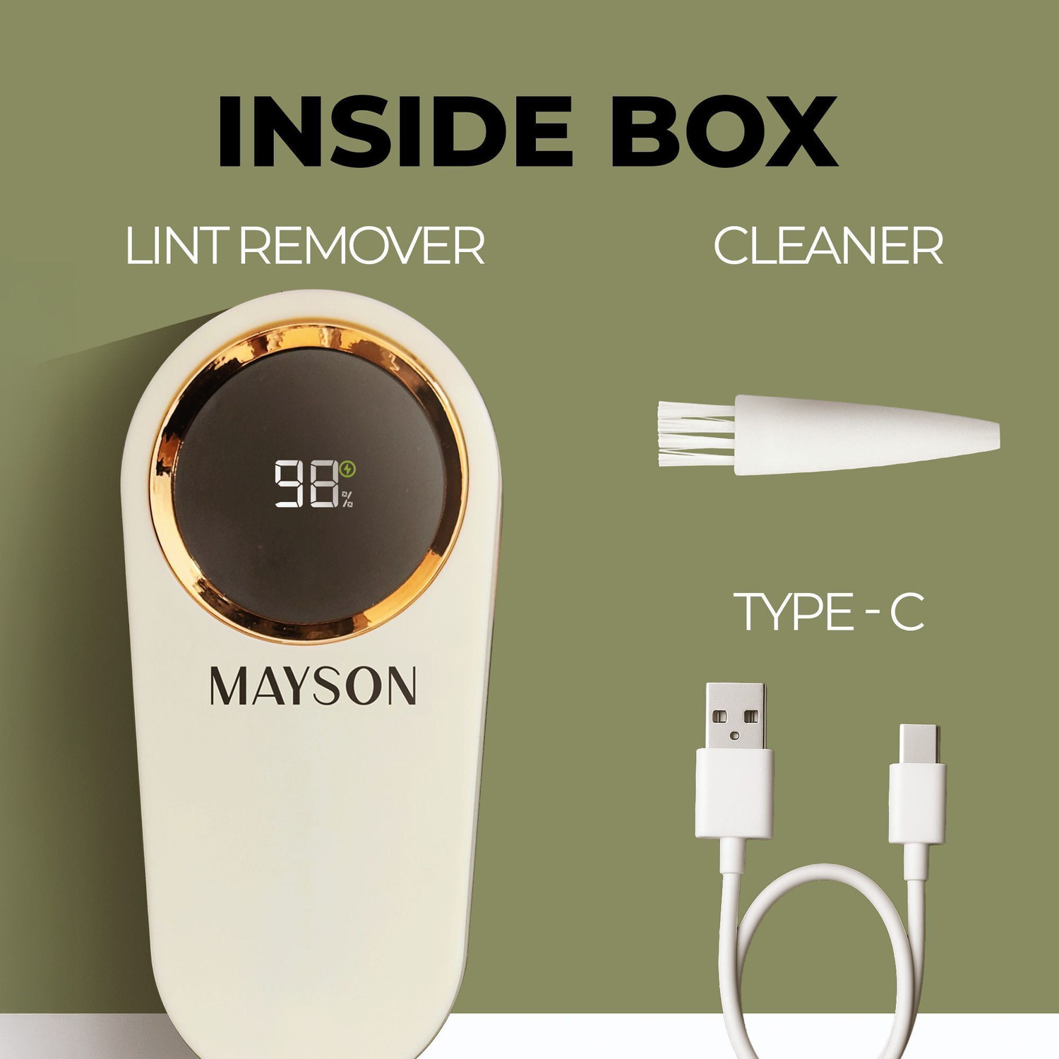 Image of MAYSON Electric Lint Remover with Free 180 Sheet Lint Roller (White) Lint Roller