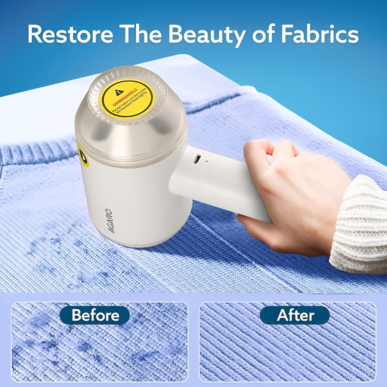 Image of AGARO LR2001 Multi-Functional Electric Fabric Shaver, Rechargeable, Portable Lint Roller