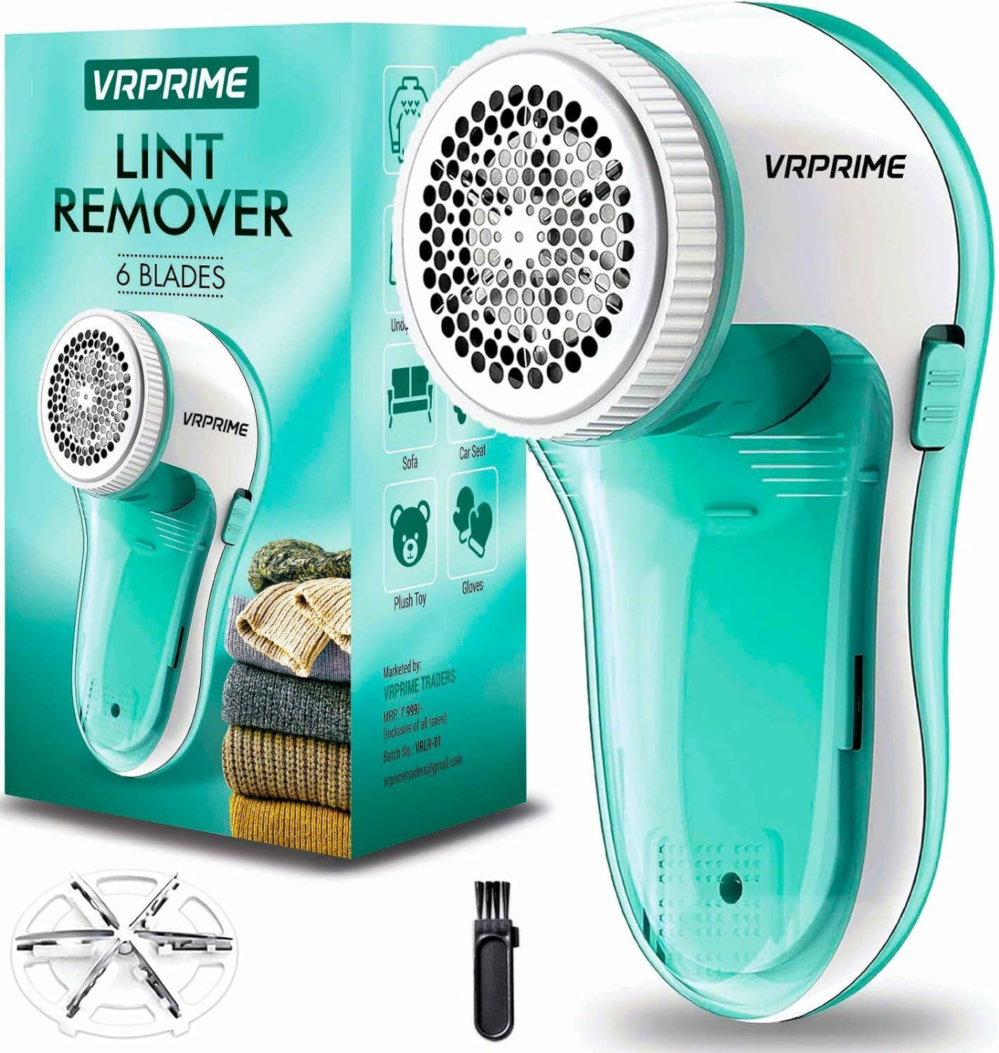Image of VRPRIME Lint Remover for Clothes, Sweaters, Fabrics, Sofa & Car Seats | Multi-Surface Lint Roller