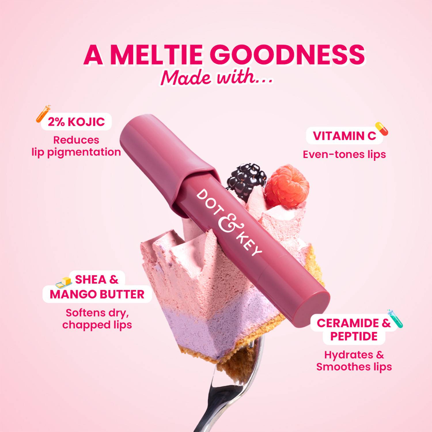 Dot & Key Meltie Lip Balm SPF 50+ Berry Crumble Berry - Image 5
