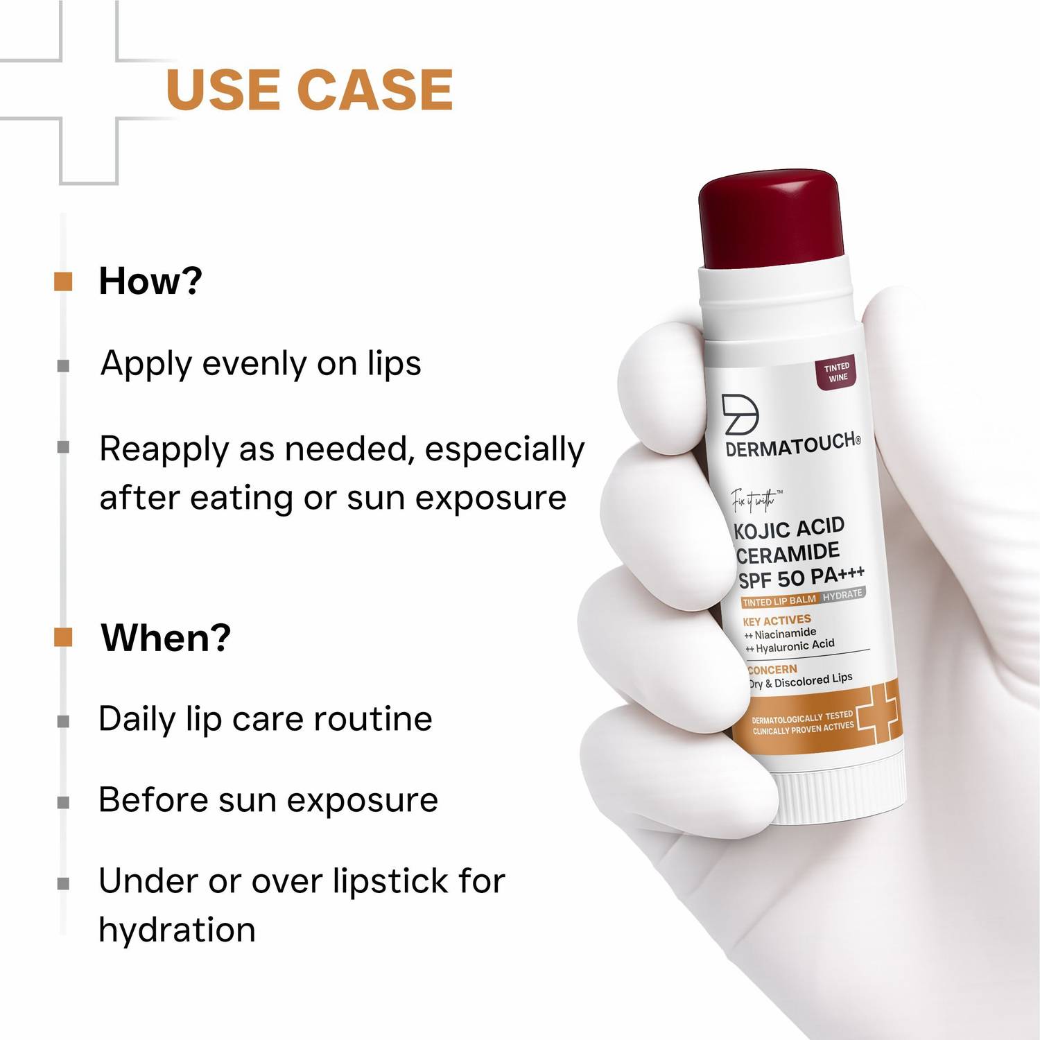 Dermatouch Kojic Acid SPF 50 Cherry Red Lip Balm - Image 5