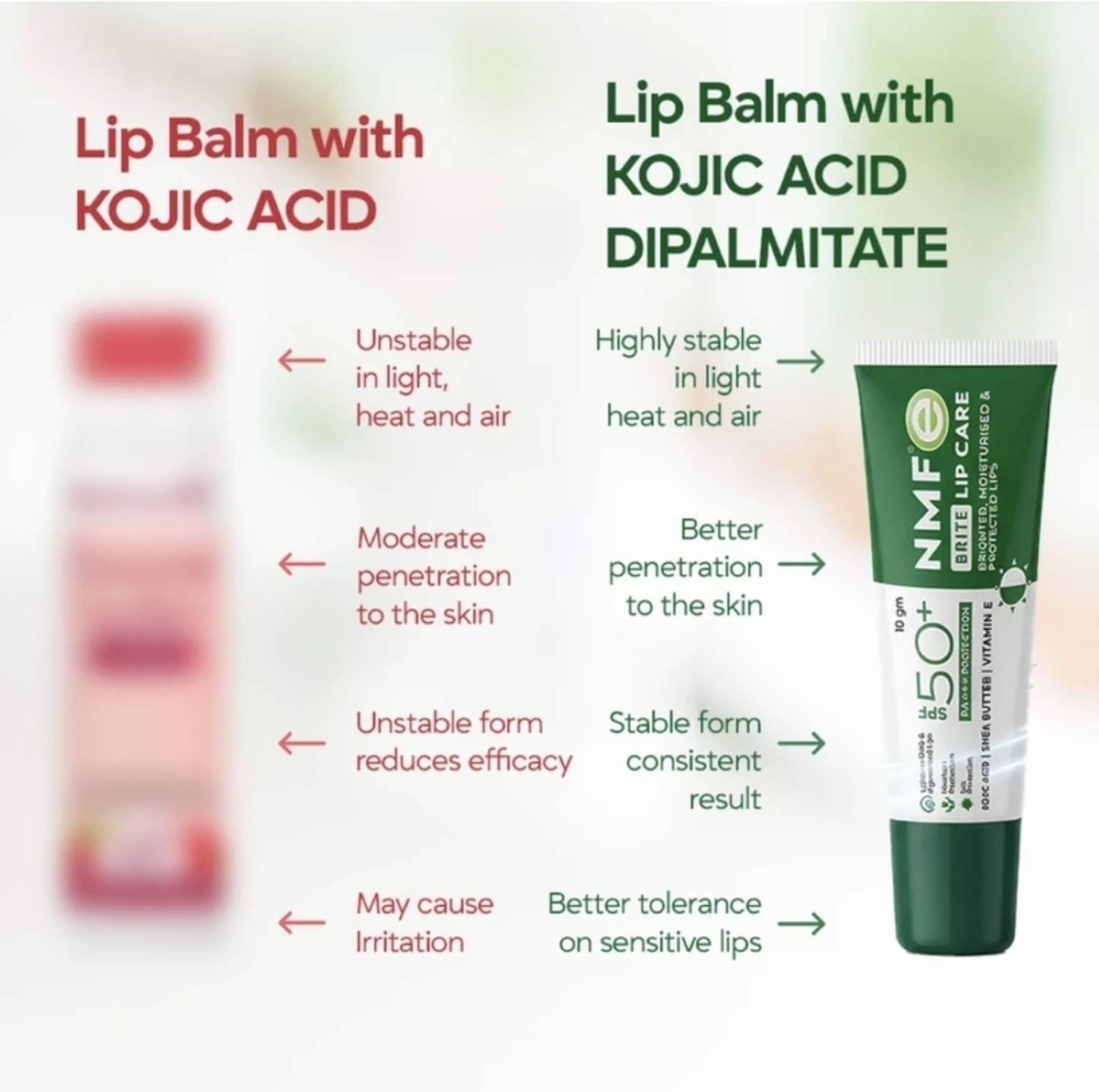 Image of NMF e NMFe Brite Lip Care SPF 50 PA+++, Lip Brightening And Hydrating Balm Shea Butter