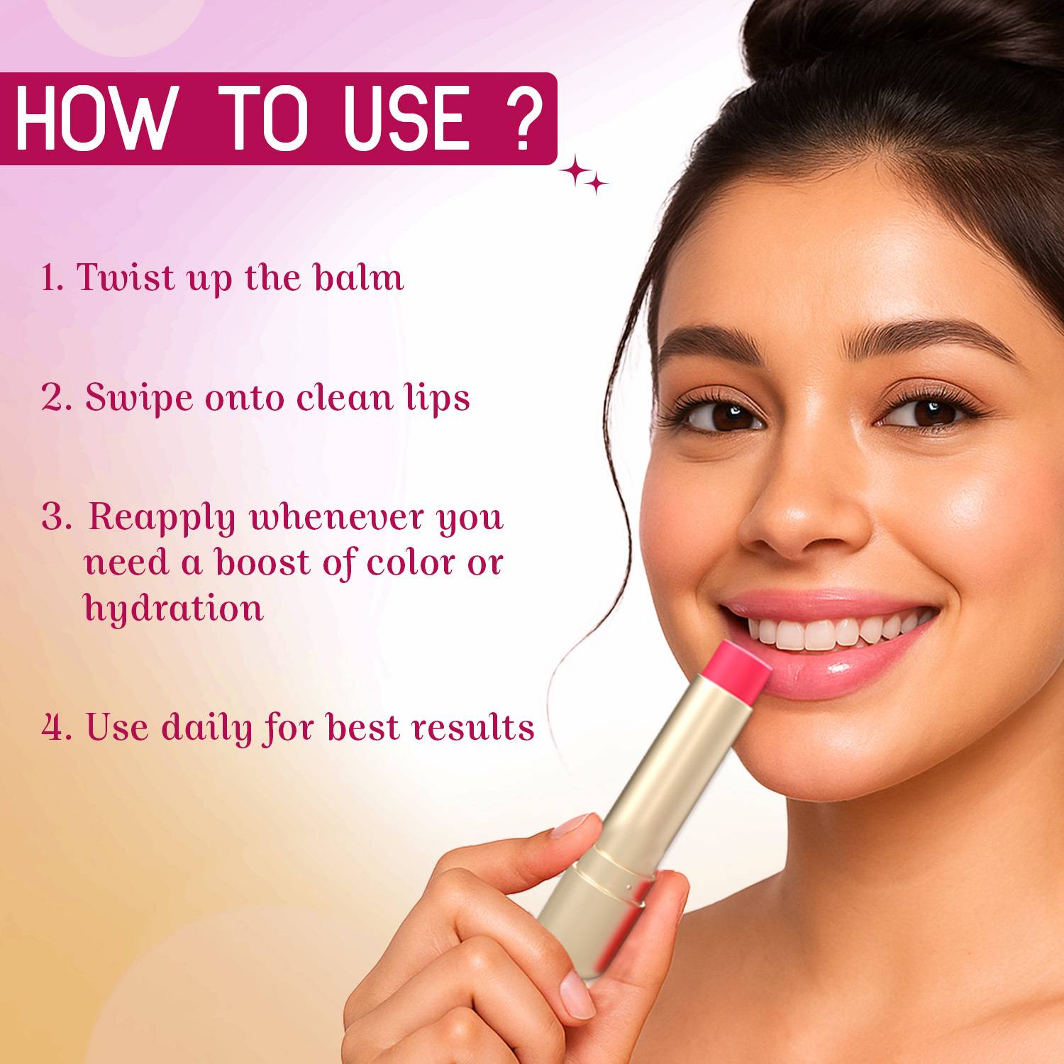 Glam21 Love Swipe Tinted Lip Balm with Vitamin C Hyaluronic Acid