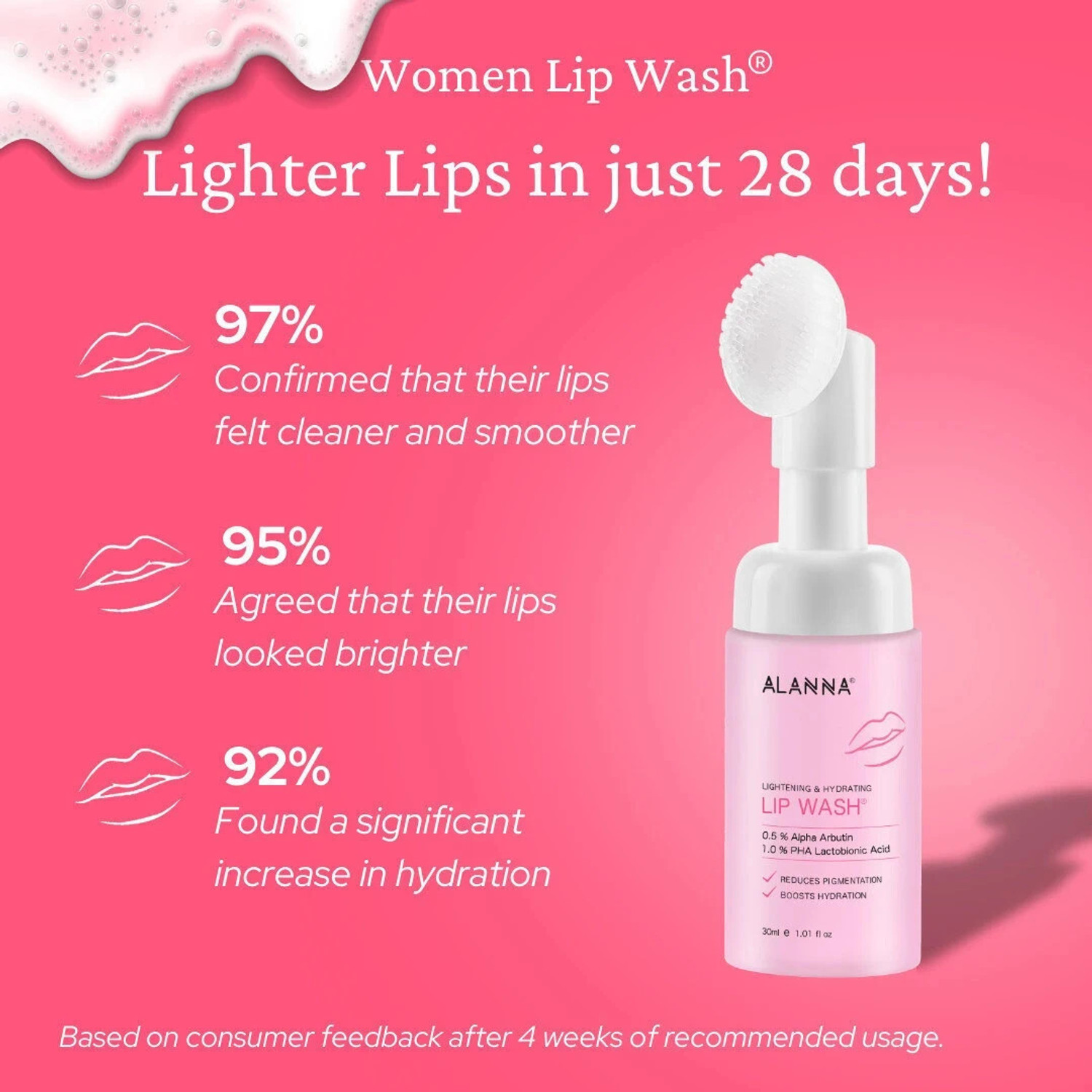 Image of ALANNA Couple LipWash | Brightening Care for Dark & Pigmentation | Smooth Texture Strawberry & Spearmint