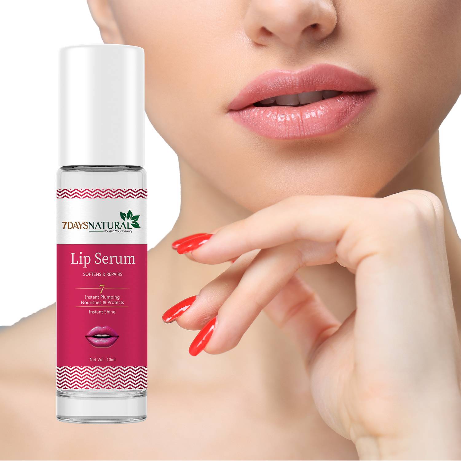 7days natural Advanced Brightning Lip Serum For Glossy & Shiny Lips with moisturisation strawberry