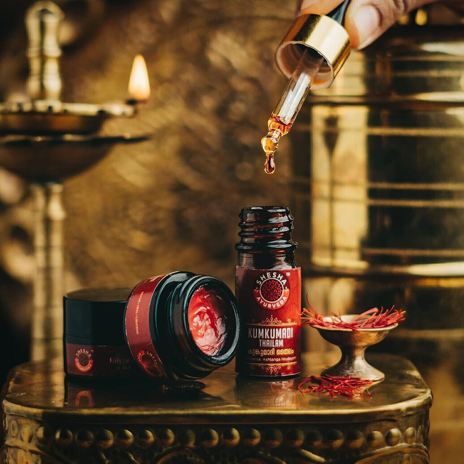 Image of shesha ayurveda Kumkumadi Brightening Lip Balm 5 Gram natural