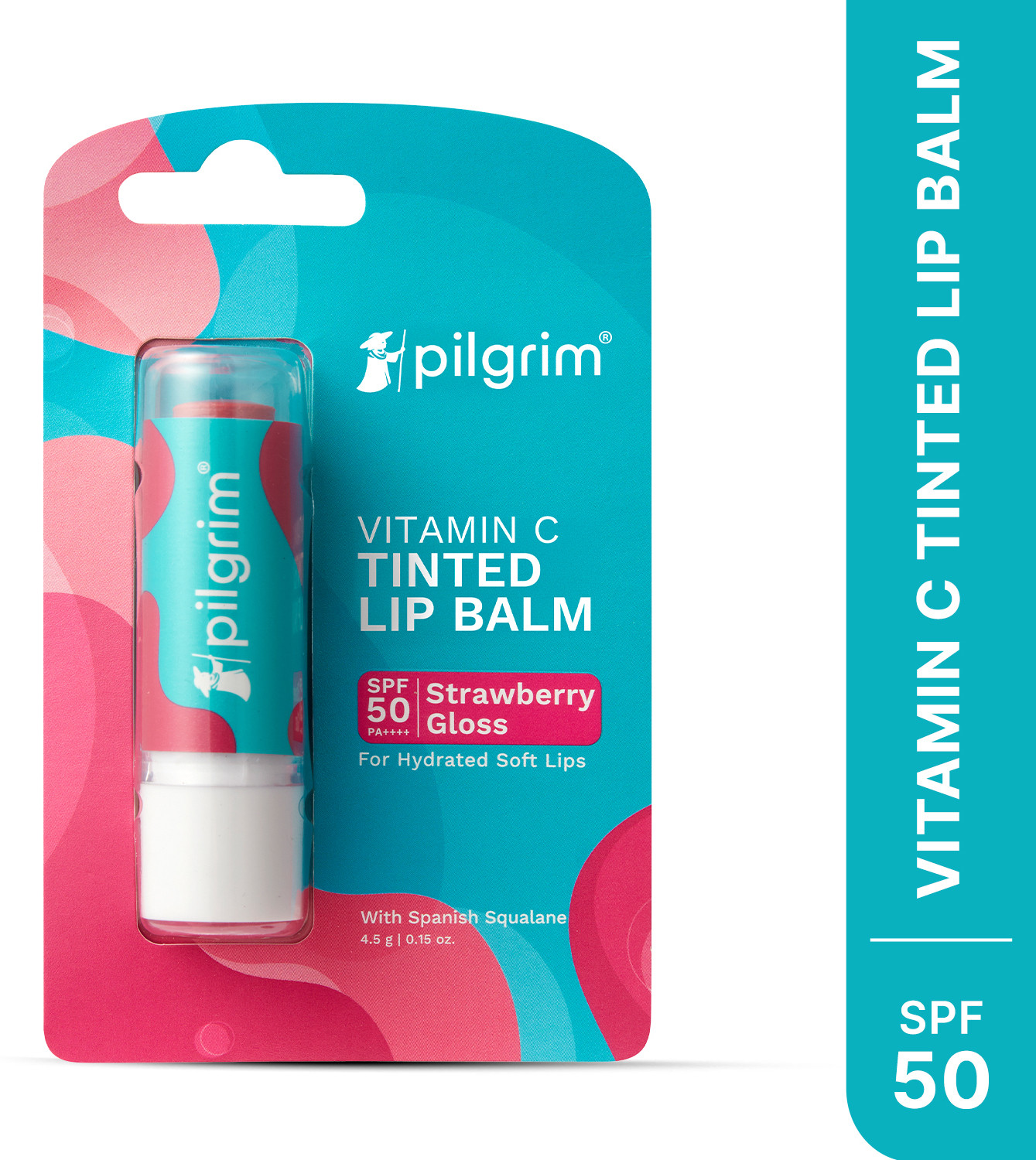 Image of Pilgrim Vitamin C Tinted Lip Balm with Spanish Squalane Strawberry