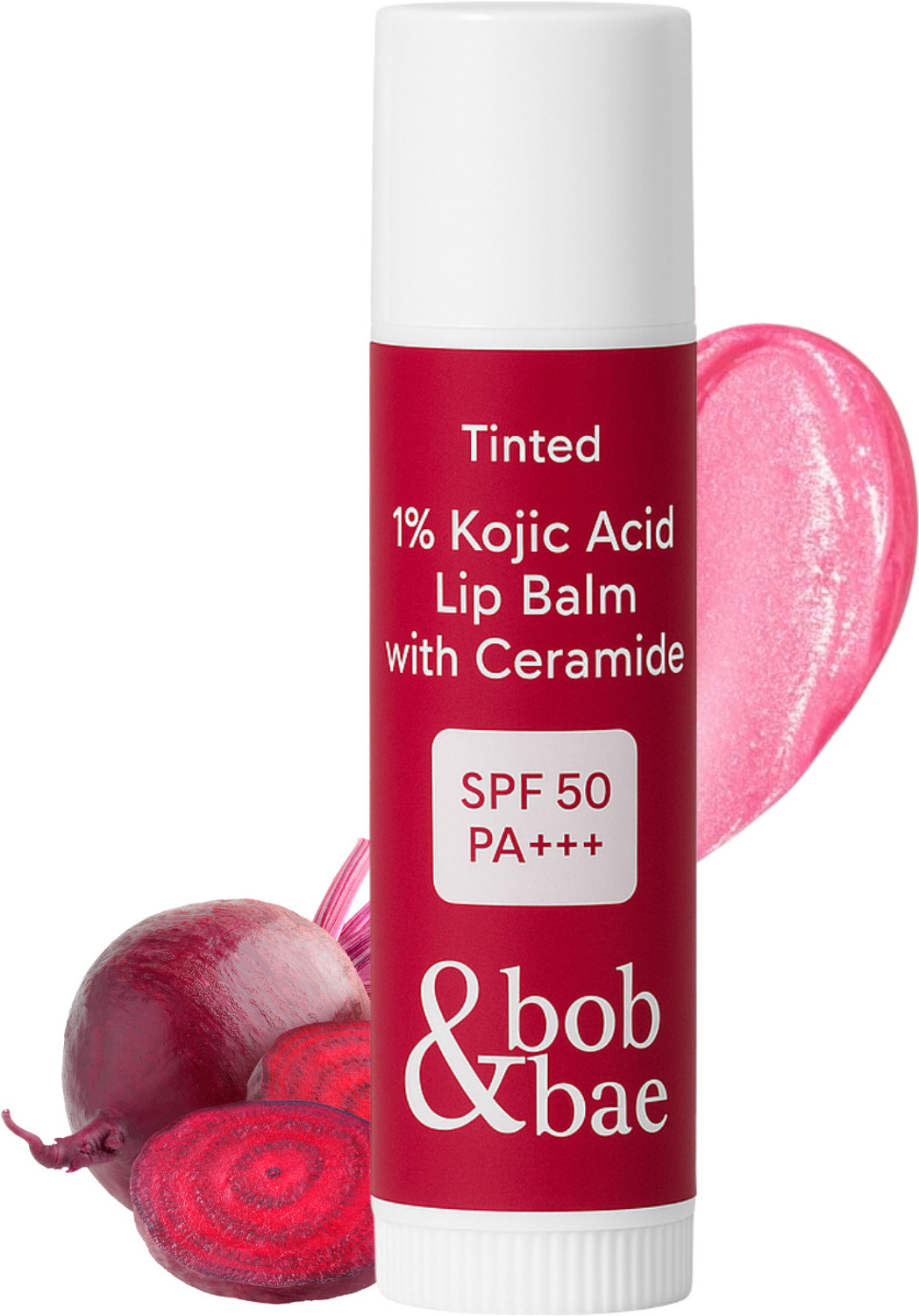 Image of bob and bae 1% Kojic Acid Lip Balm with SPF 50+ | Lip Brightening & Hydrating - 5 g Tinted