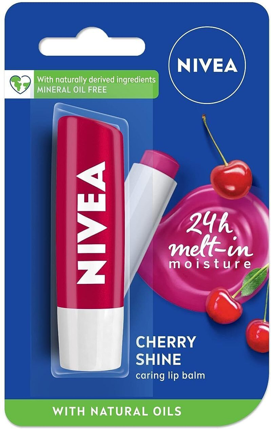 NIVEA Lip Balm Cherry Shine Pack of 1 cherry