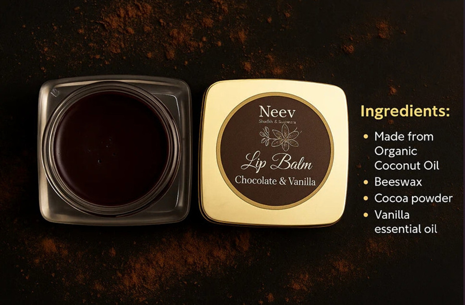 Image of Neev Lip Balm Chocolate & Vanilla chocolate and vanilla