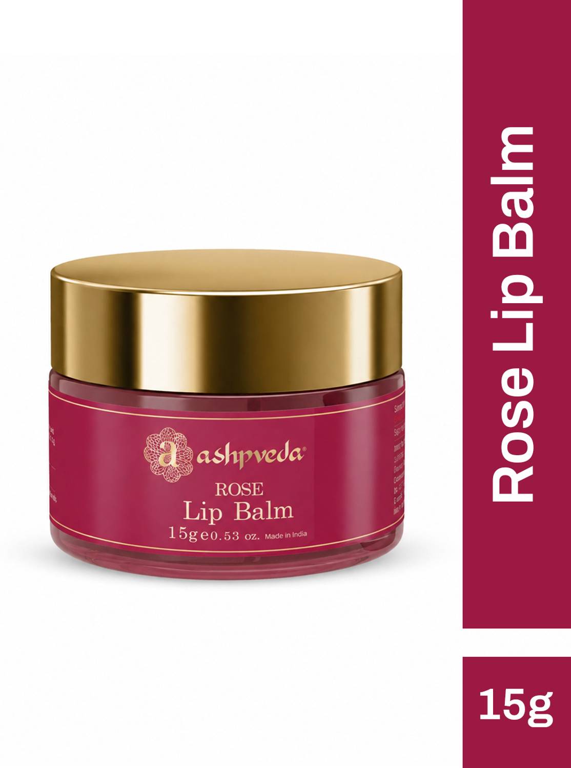 ashpveda Rose Petal Lip Balm For Dry, Chapped Lips, SPF for Soft Pink Lips Rose
