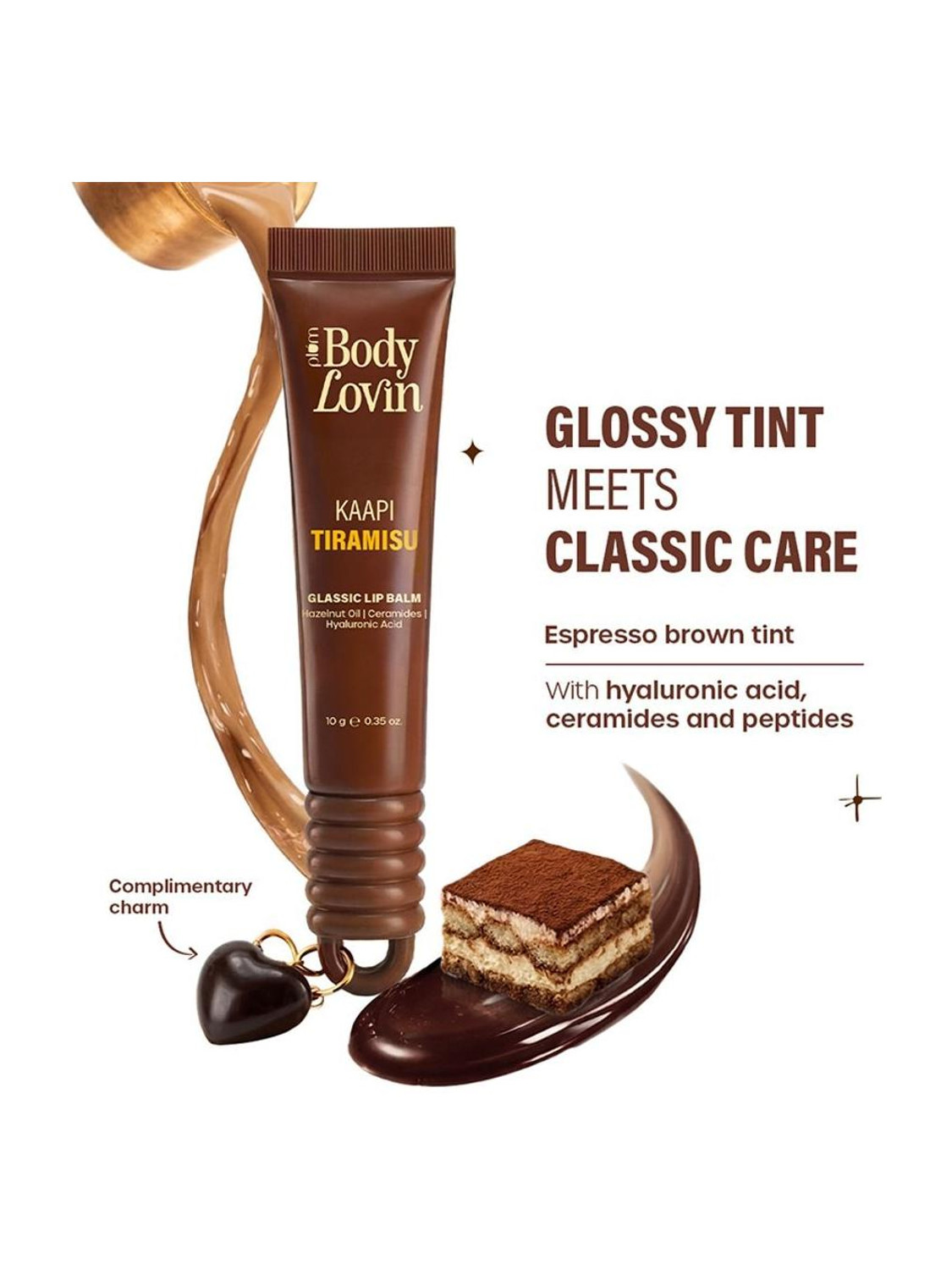 Image of Plum BodyLovin' Kaapi Tiramisu Glassic Lip Balm | Espresso Brown Gloss Tint Deep Brown