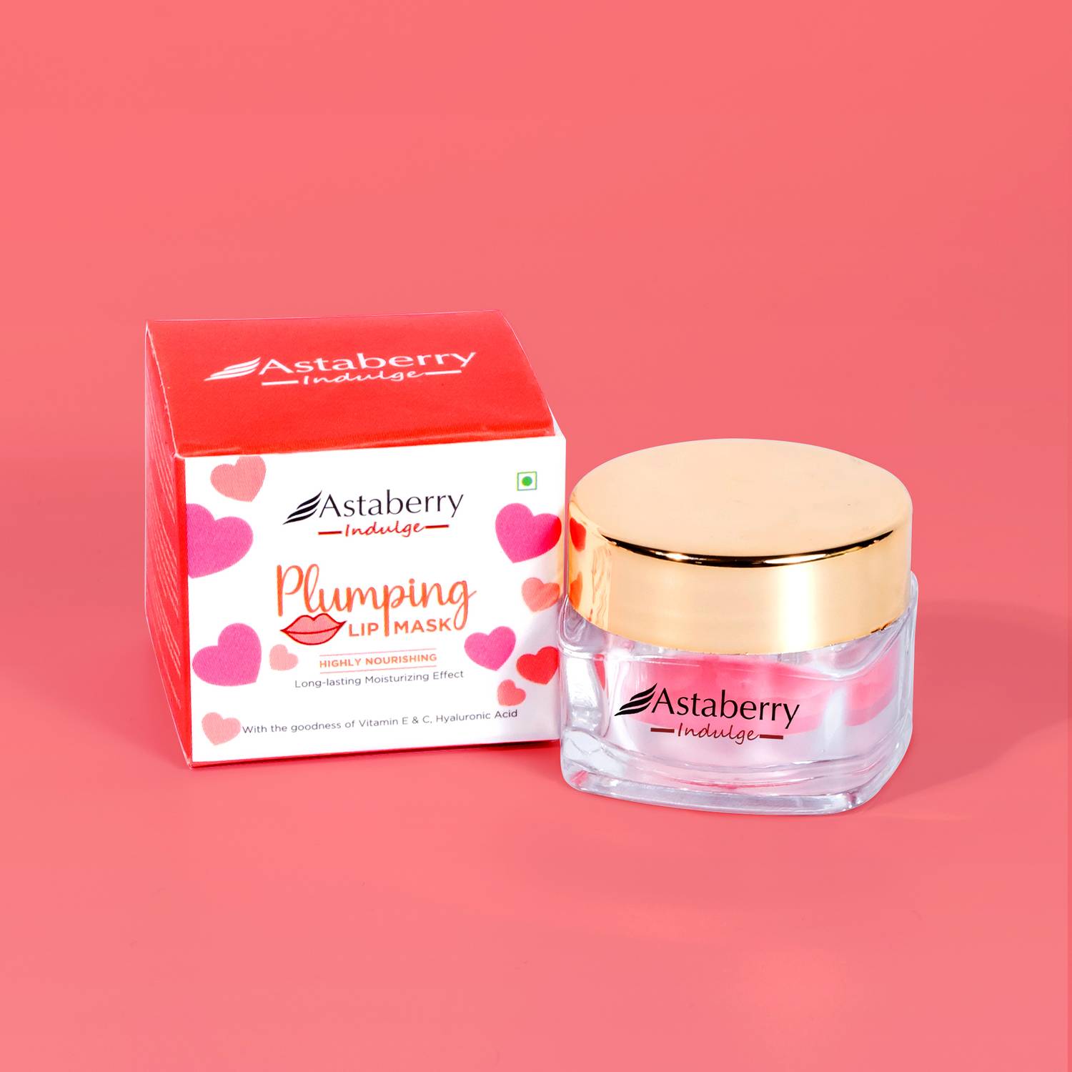 ASTABERRY Indulge Plumping Lip Mask For Long-lasting Moisturizing |With Goodness of Vitamin C & E, Hyaluronic Acid, Shea Butter