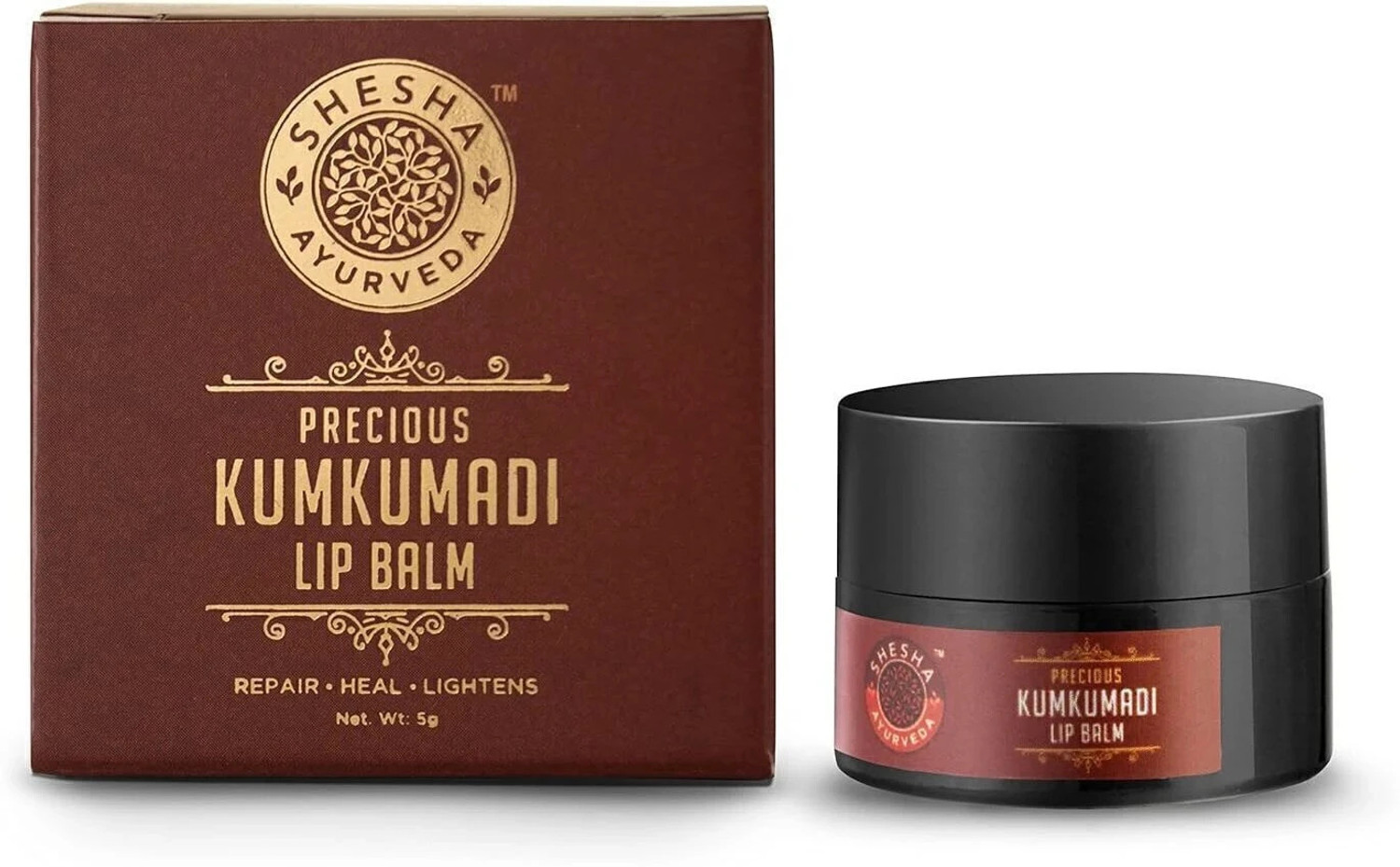 Image of shesha ayurveda Kumkumadi Brightening Lip Balm 5 Gram natural