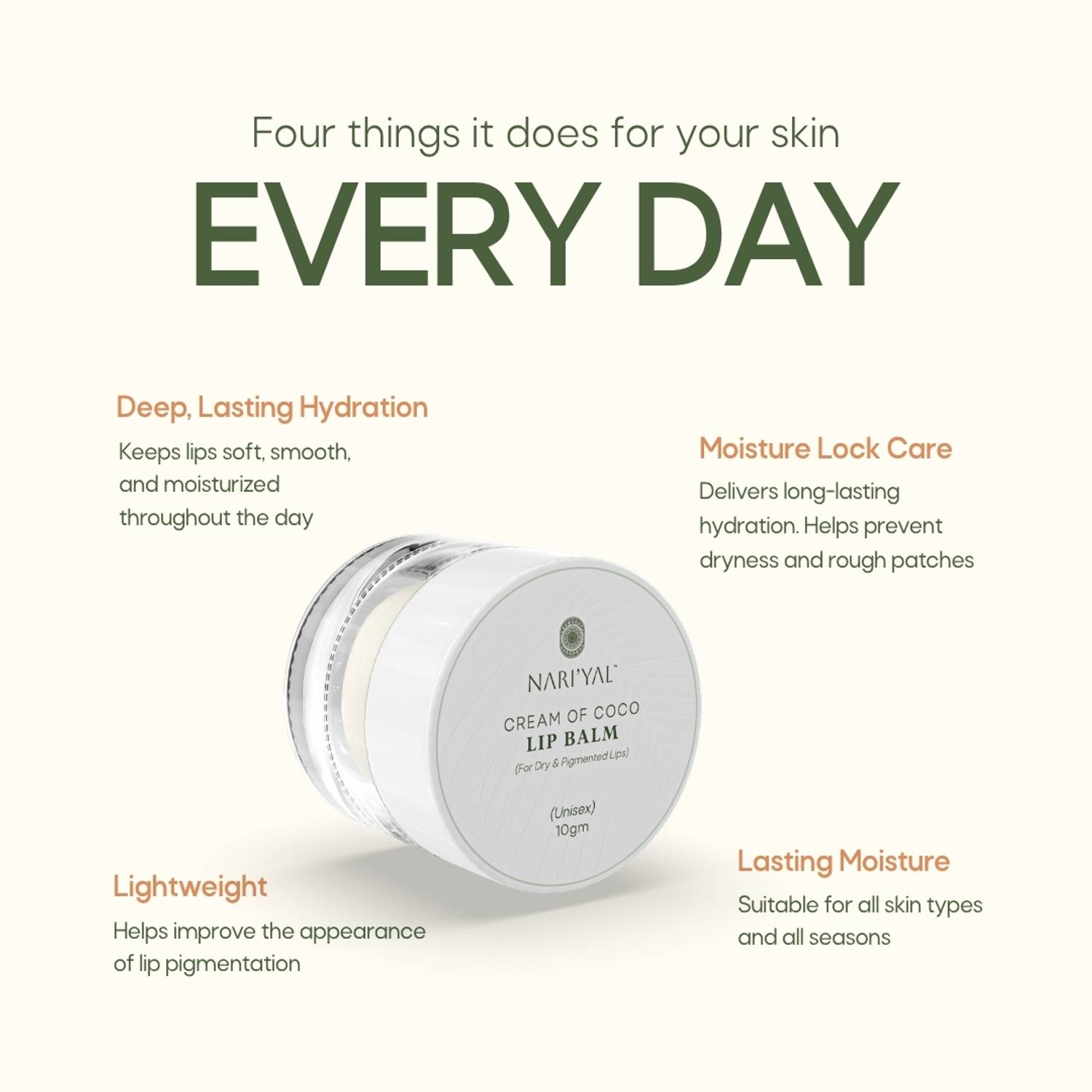 NARIYAL Cream of coco Lip Balm coconut and green apple - Image 2