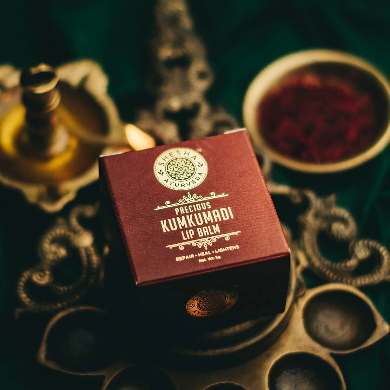 Image of shesha ayurveda Kumkumadi Brightening Lip Balm 5 Gram natural