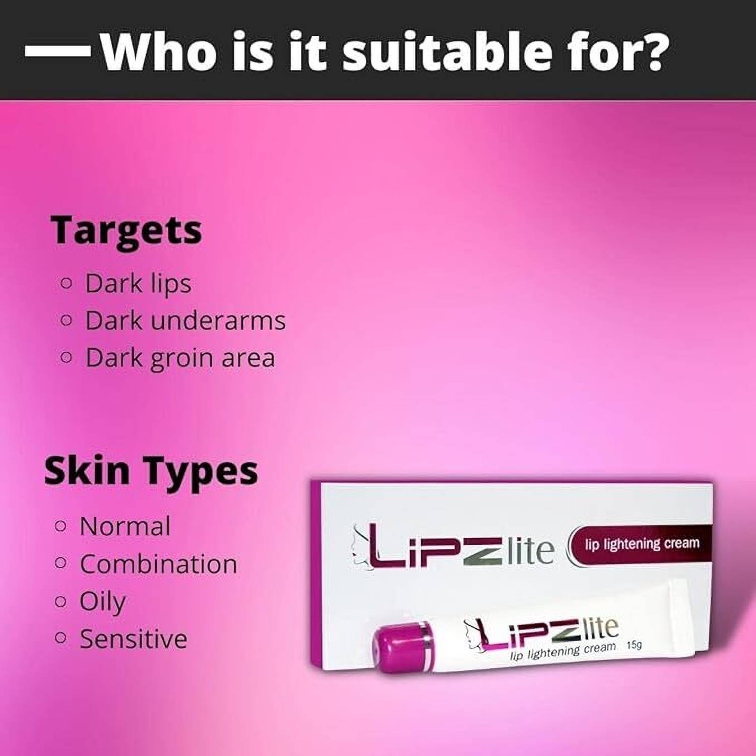 Lipzlite Lip Lightening 15g Strawberry Cream - Image 2