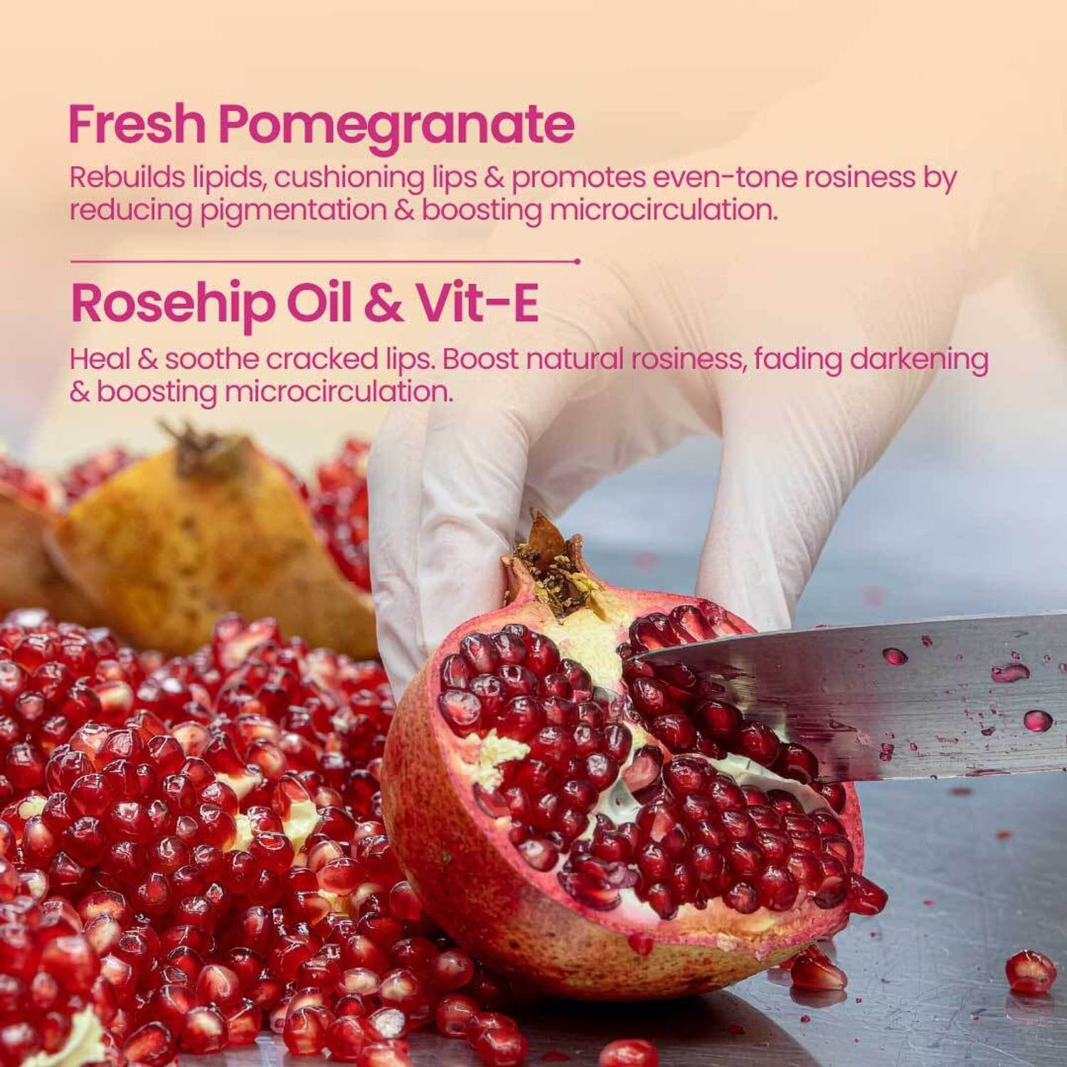 Nat Habit Pomegranate Rose Lip Balm - Image 5