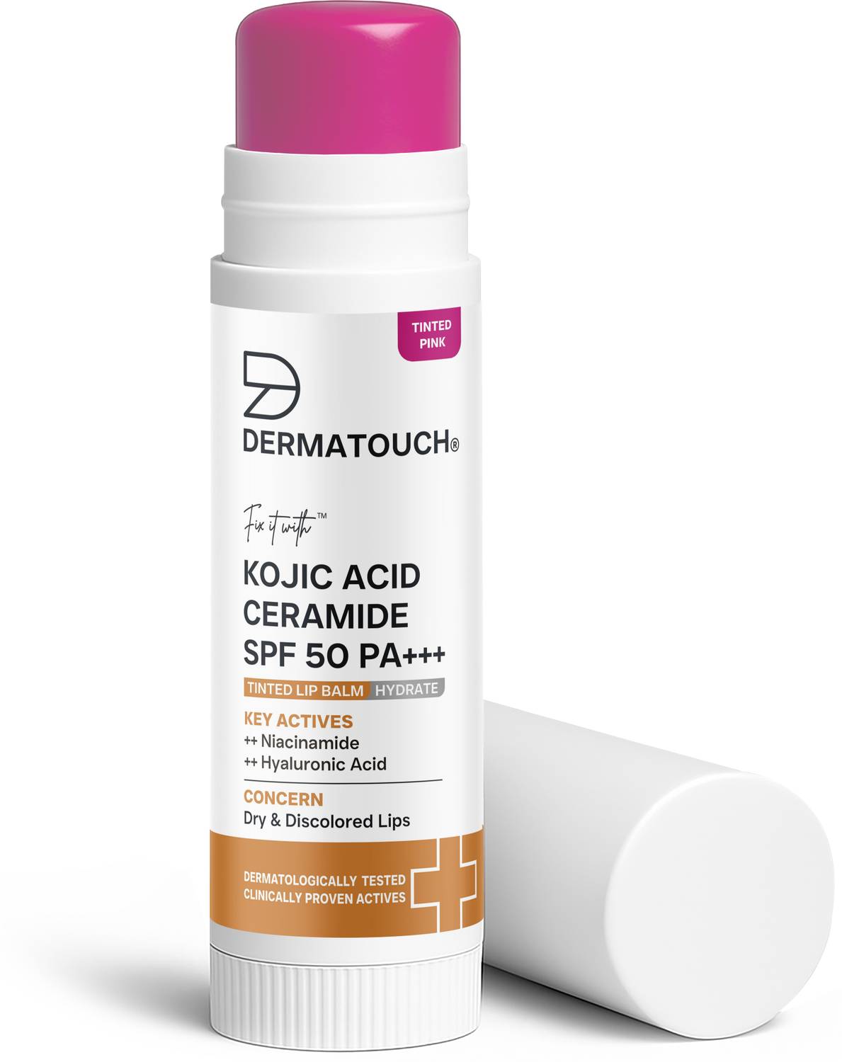 Dermatouch Kojic Acid Ceramide SPF 50 PA+++ Rosy Lip Balm