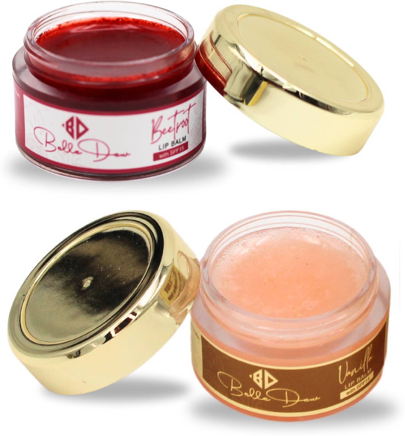 belledew Dark Lips Beetroot & Vanilla Combo Tinted Lip Balm with SPF15 Vanilla, Beetroot
