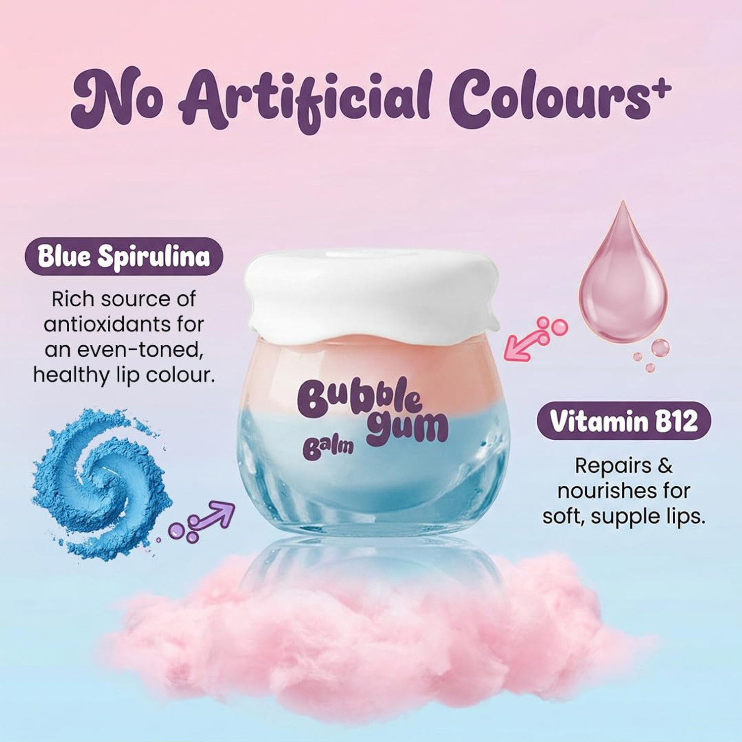Image of hey teen Bubble Gum Lip Balm | Moisturizing Lip Care Balm for Soft Lips Bubble Gum