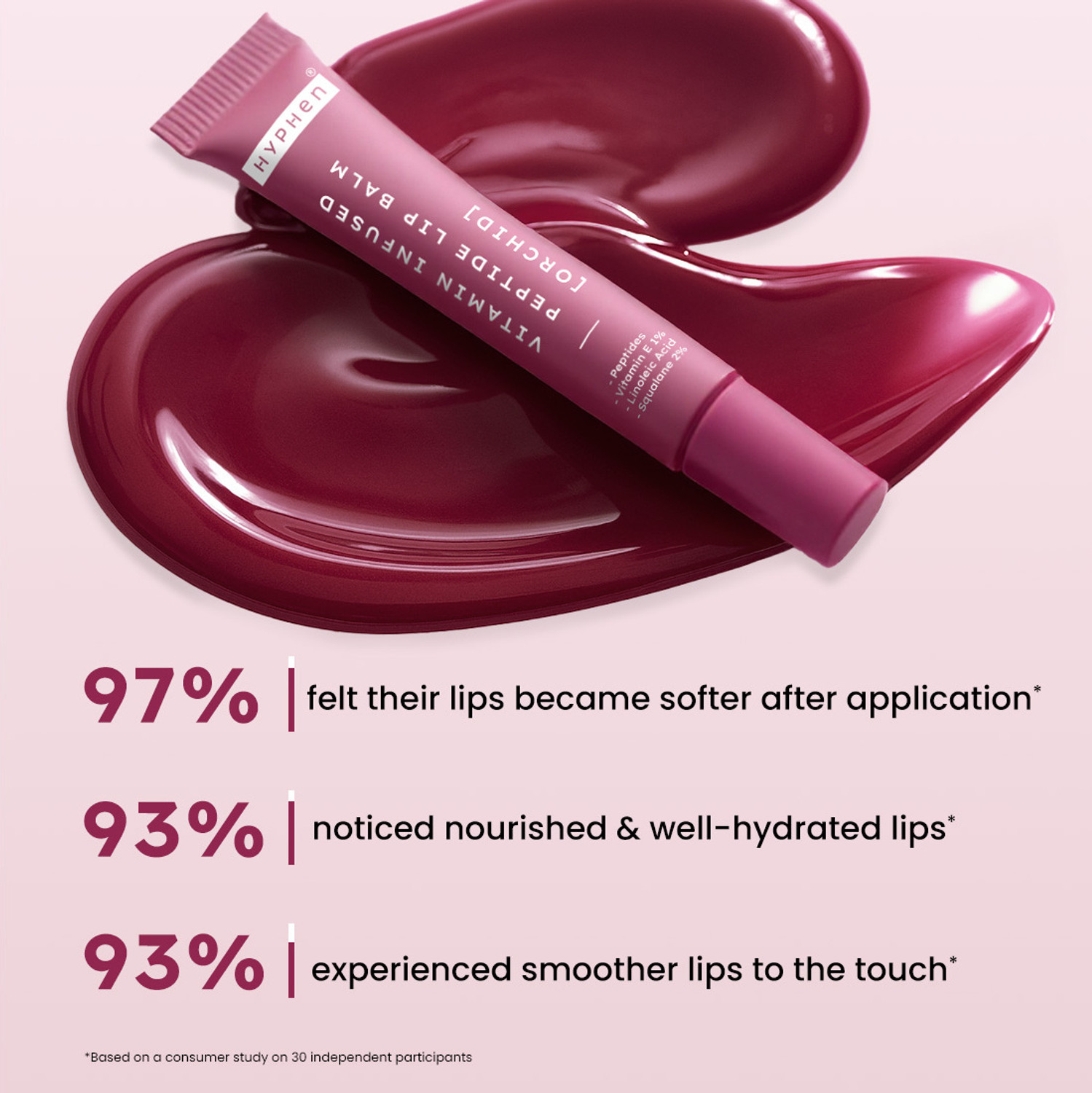 Image of HYPHEN Tinted Lip Balm | Brightens Dark Lips | 1% Vitamin E, Peptide | Orchid, Mauve Orchid