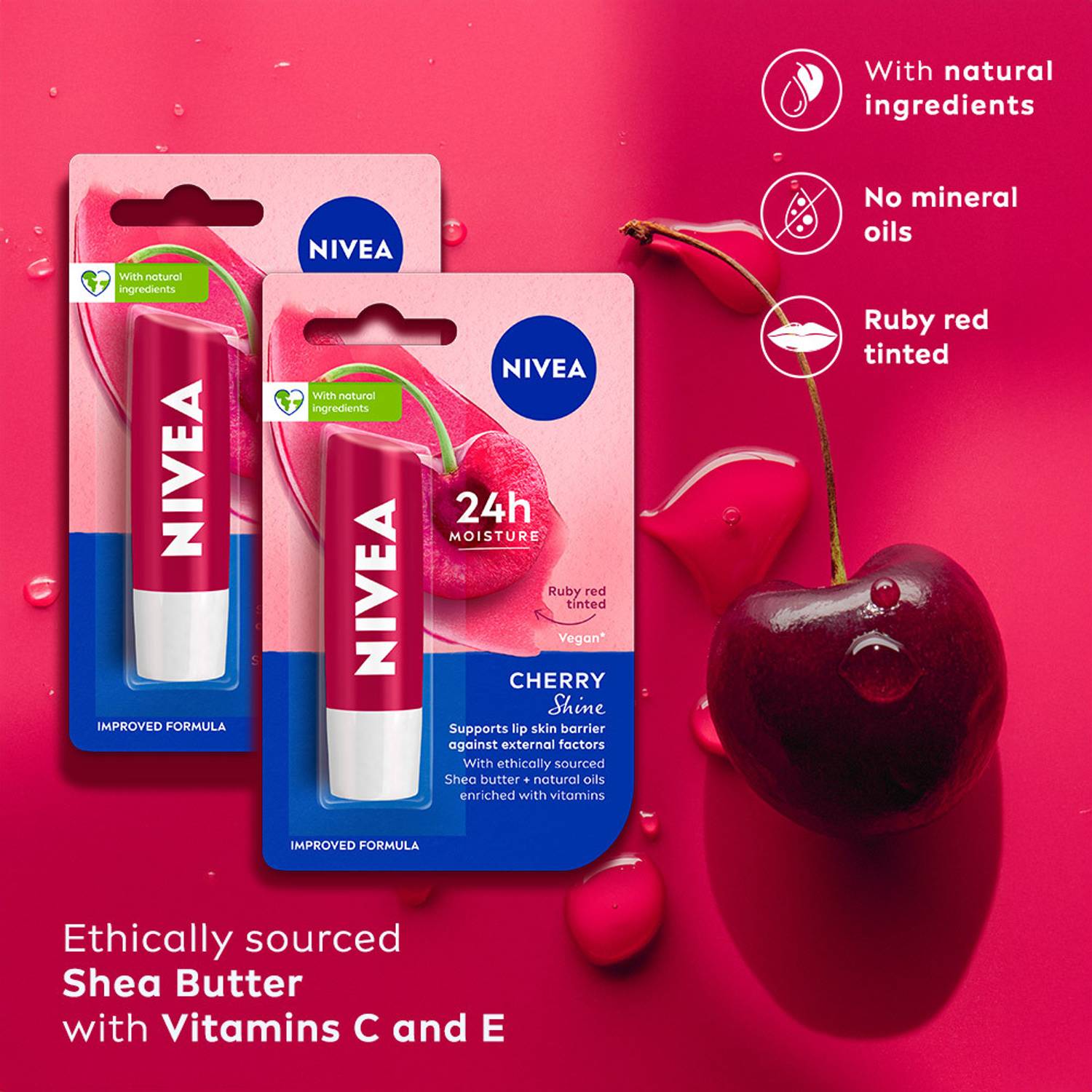 NIVEA Fruity Shine Lip Balm Cherry - Image 2