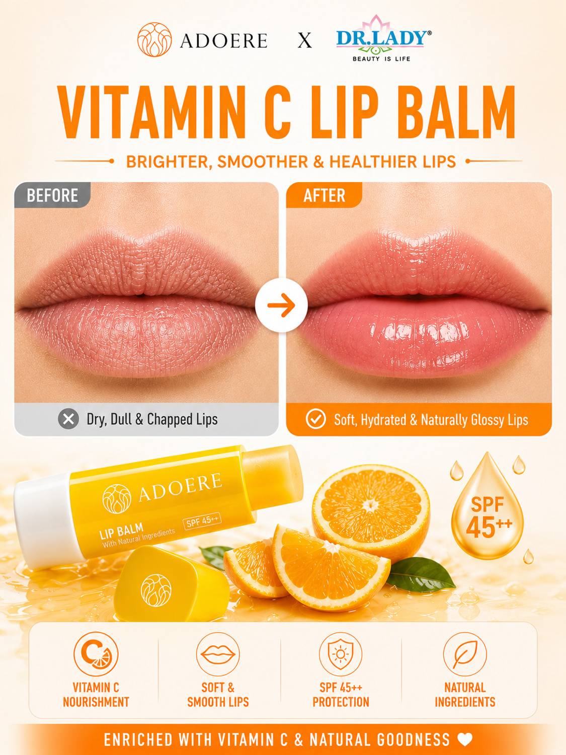 vitamin c lip balm peach LOOK AT ME + Hydrating to work on the delicate Tonako Peach vitamin c Lip