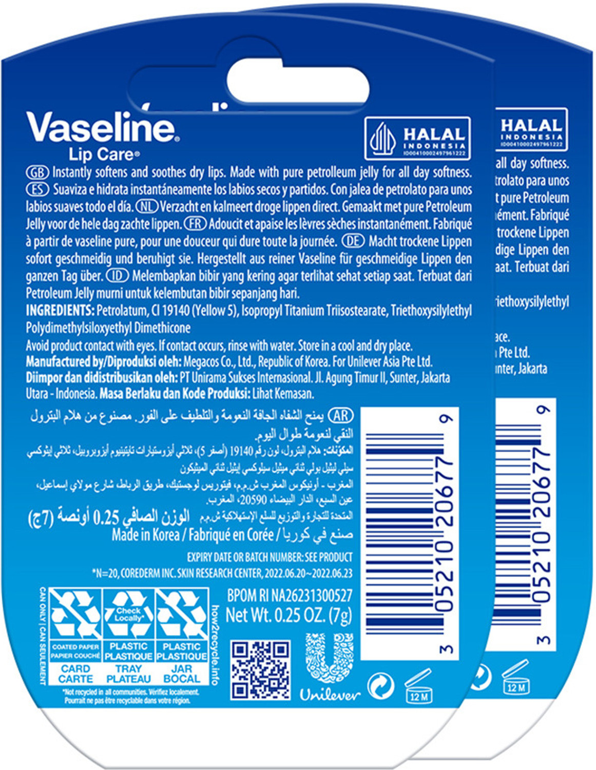 Image of Vaseline Lip Care Original Clear Lip Balm Natural (Pack of: 2, 7 g)