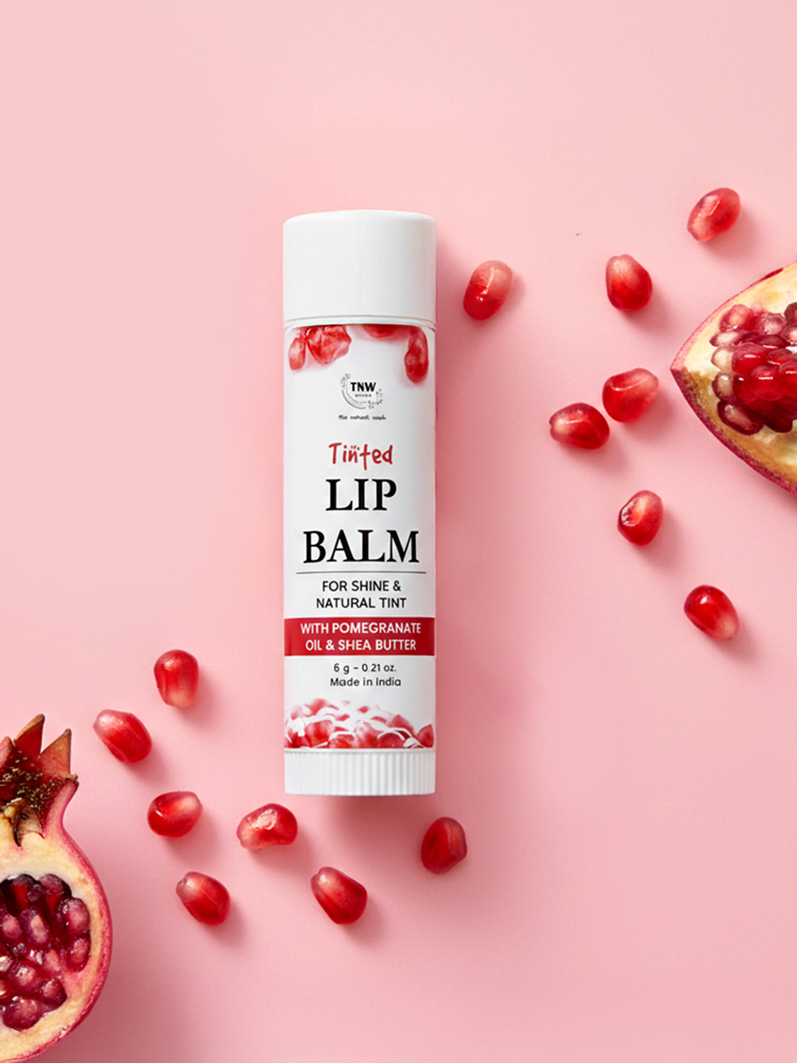 Image of TNW - The Natural Wash Pomegranate Tinted Lip Balm | Shea Butter For Hydrated Lips All Day Pomegranate Oil &, Shea Butter