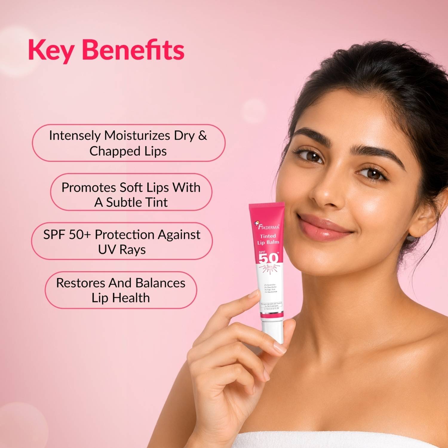 Fixderma 4% Kojic Acid Tinted Lip Balm - Image 2